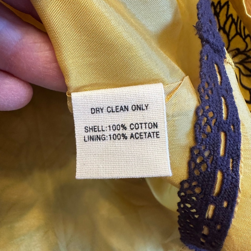 Floreat Yellow Strapless Dress with Purple Accents - Picture 8 of 8